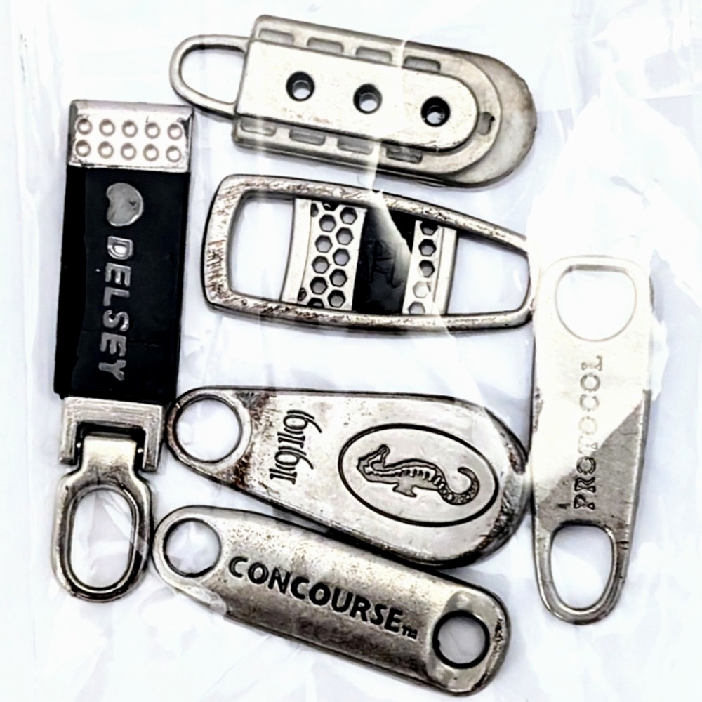 B-4 Lot of 6 Vintage Luggage Zipper Pulls